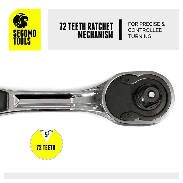 Segomo Tools 1/4 Inch Drive 72 Teeth Heavy Duty Offset Ratchet - - ST1400-72