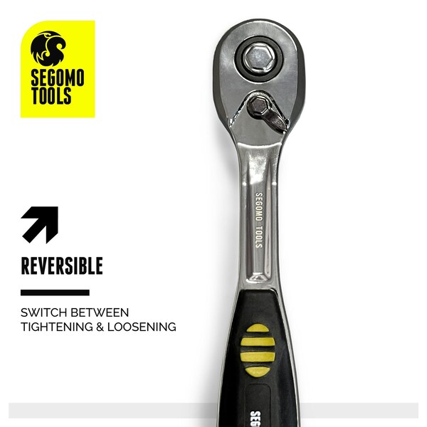 Segomo Tools 1/4 Inch Drive 72 Teeth Heavy Duty Offset Ratchet - - ST1400-72
