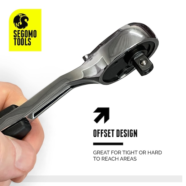 Segomo Tools 1/4 Inch Drive 72 Teeth Heavy Duty Offset Ratchet - - ST1400-72