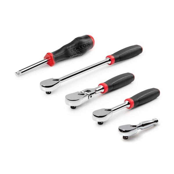Tekton 1/4 Inch Drive Comfort Grip Ratchet and Spinner Handle Set (5-Piece) - SDR99010
