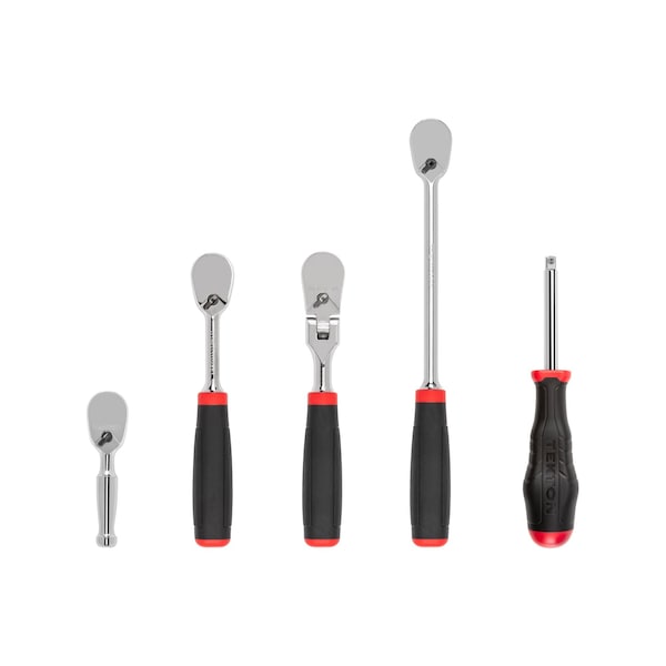 Tekton 1/4 Inch Drive Comfort Grip Ratchet and Spinner Handle Set (5-Piece) - SDR99010