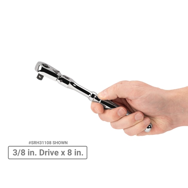 Tekton 3/8 Inch Drive Flex Head Quick-Release Ratchet Set, 2-Piece (8, 12 in.) - SRH91301