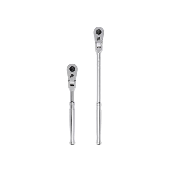 Tekton 3/8 Inch Drive Flex Head Quick-Release Ratchet Set, 2-Piece (8, 12 in.) - SRH91301