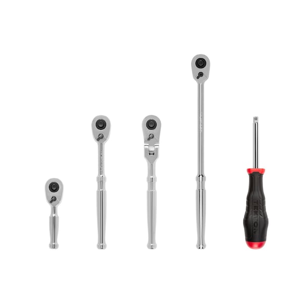 Tekton 1/4 Inch Drive Quick-Release Ratchet and Spinner Handle Set (5-Piece) - SDR99007