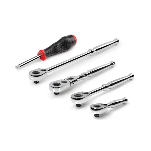 Tekton 1/4 Inch Drive Quick-Release Ratchet and Spinner Handle Set (5-Piece) - SDR99007