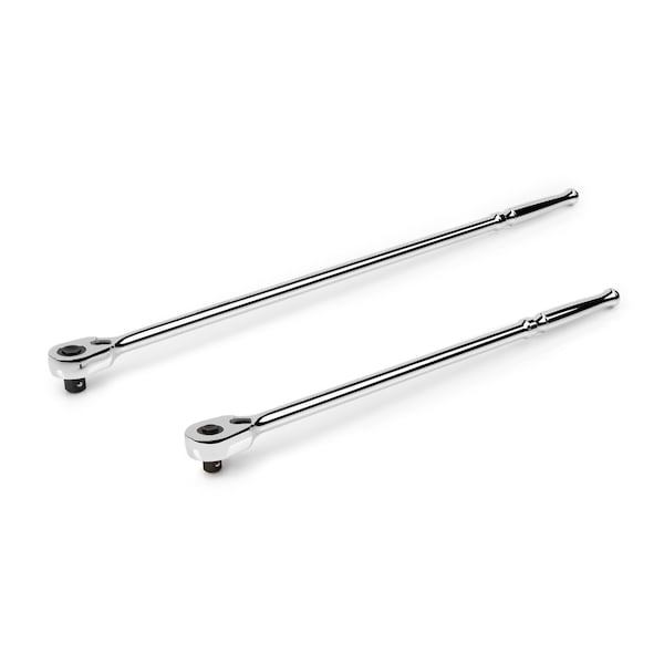 Tekton 3/8, 1/2 Inch Drive Quick-Release Extra-Long Ratchet Set, 2-Piece (18, 24 in.) - SRH99125