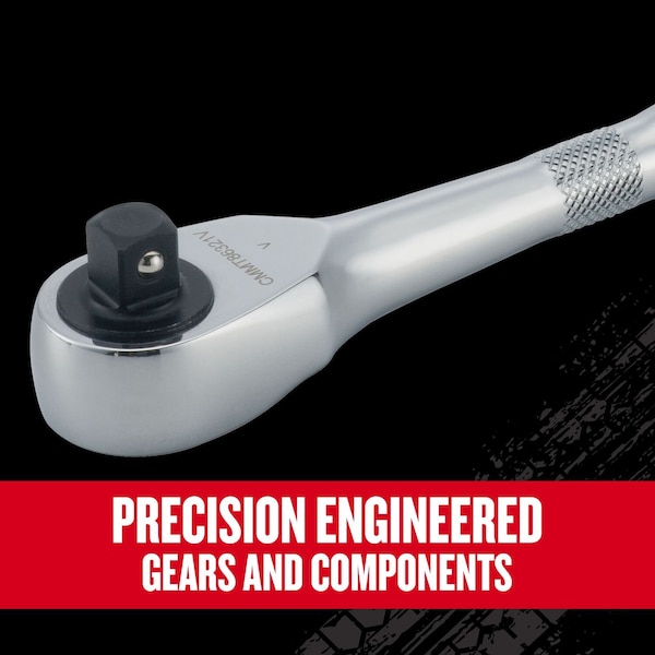 Craftsman 3/8-in Drive 96 Geared Teeth V-Series(TM) 3/8" Drive Ratchet, Polished chrome - CMMT86321V
