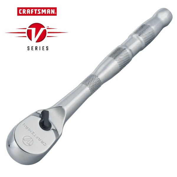 Craftsman 3/8-in Drive 96 Geared Teeth V-Series(TM) 3/8" Drive Ratchet, Polished chrome - CMMT86321V