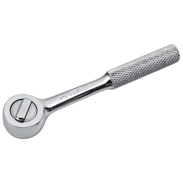 Sk Professional Tools 1/4" Drive 60 Geared Teeth Round Head Style Hand Ratchet, 4-1/2" L, SuperKrome Plating Finish - 40970