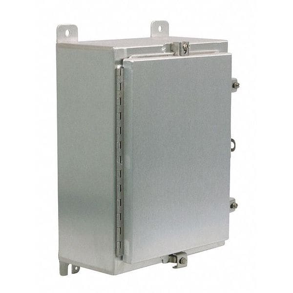 Wiegmann Aluminum Electrical Enclosures, 24 in H, 10 in D, 24 in W, NEMA 4X, Hinged - ALN4242410