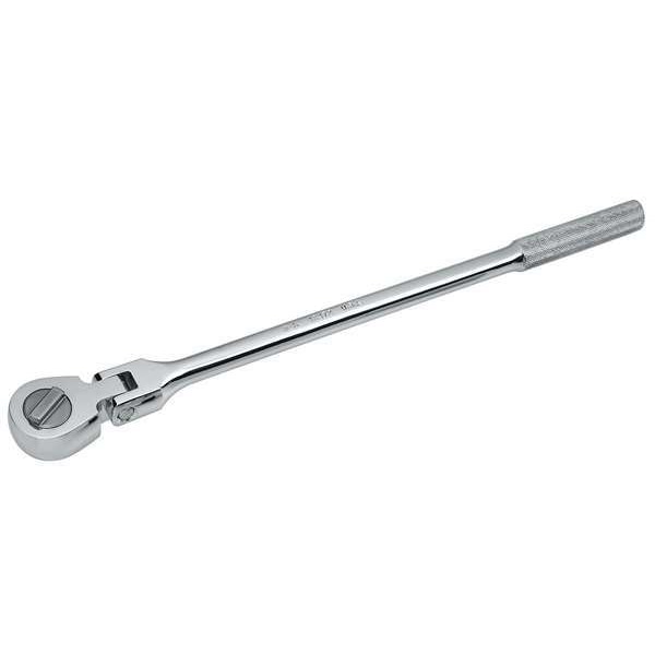Sk Professional Tools 1/2" Drive 50 Geared Teeth Pear Head Style Hand Ratchet, 17.6" L, SuperKrome Plating Finish - 42472