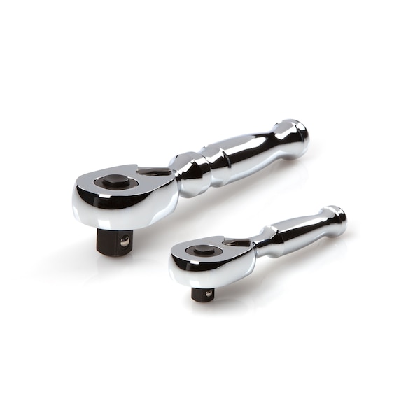 Tekton 1/4, 3/8 Inch Drive Quick-Release Stubby Ratchet Set, 2-Piece (3, 4-1/2 in.) - SRH91105