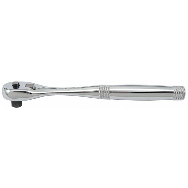 Proto 1/4" Drive 45 Geared Teeth Pear Head Style Hand Ratchet, 5-5/8" L, Full Polish Finish - J4749XLQR