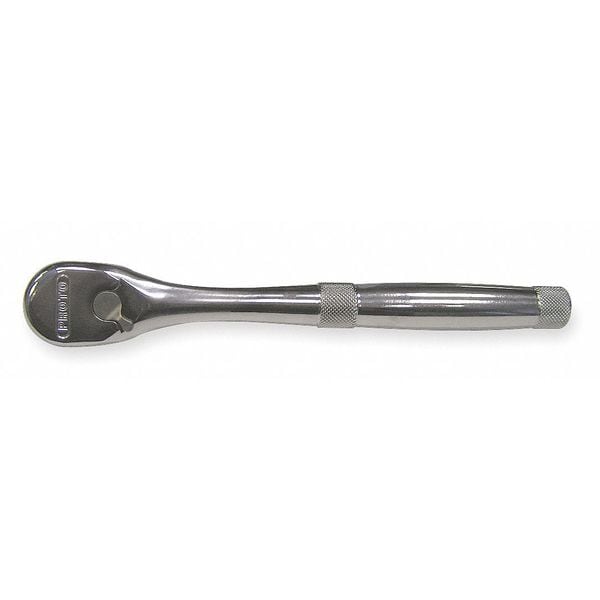 Proto 3/8" Drive 45 Geared Teeth Pear Head Style Hand Ratchet, 8-1/2" L, Full Polish Finish - J5249XL
