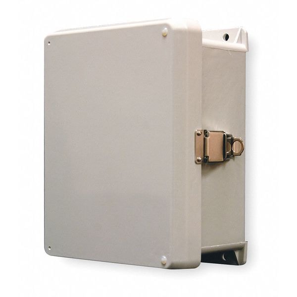 Hoffman Fiberglass Reinforced Polyester Electrical Enclosures, 11.31 in H, 5.43 in D, 9 in W, Hinged - VJ1008HWPL1