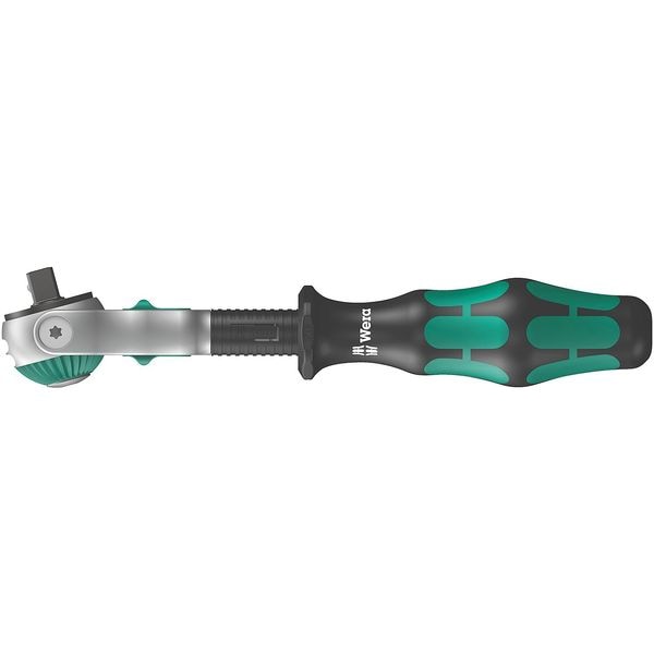 Wera 1/4" Drive 72 Geared Teeth Round Head Style Hand Ratchet, 6" L, Satin Finish - 05003500001