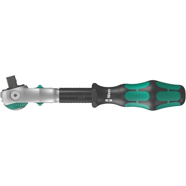 Wera 3/8" Drive 72 Geared Teeth Round Head Style Hand Ratchet, 7-1/2" L, Satin Finish - 05003550001