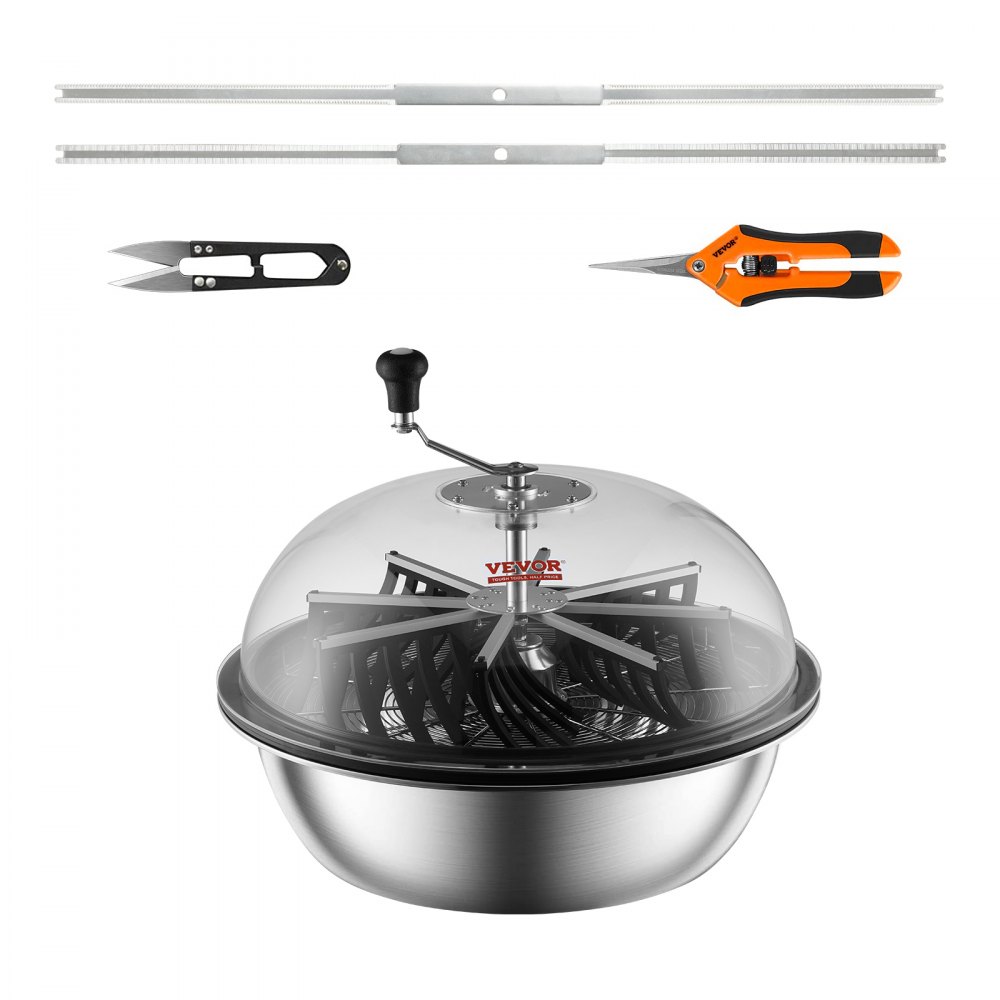 VEVOR Leaf Bowl Trimmer, 24'' Trimmer Bowl, Manual Bud Trimmer with Stainless-Steel Blades for Twisted Spin Cut, Clear Visibility Dome and Hand Pruner Included, for Cutting Leaves, Buds, Flowers - SDSCJ24YCABSJOAOFV0