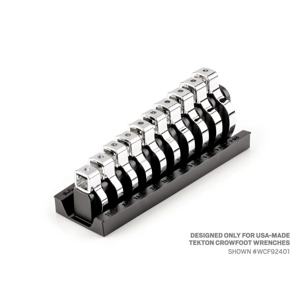 Tekton 10-Tool 1/2 Inch Drive Crowfoot Wrench Organizer Rack, Black (11/16 - 1-1/4 in.) - ORG26310