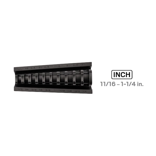 Tekton 10-Tool 1/2 Inch Drive Crowfoot Wrench Organizer Rack, Black (11/16 - 1-1/4 in.) - ORG26310