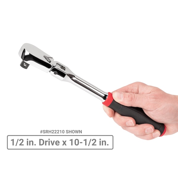 Tekton 1/2 Inch Drive Flex Head Comfort Grip Ratchet Set, 2-Piece (10-1/2, 14 in.) - SRH92202