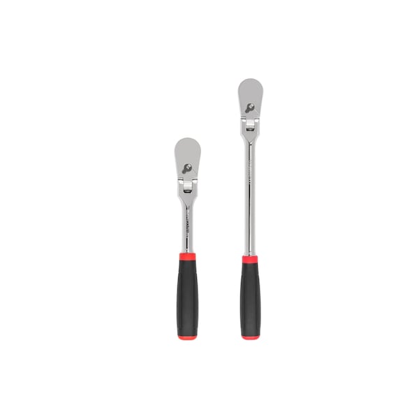 Tekton 1/2 Inch Drive Flex Head Comfort Grip Ratchet Set, 2-Piece (10-1/2, 14 in.) - SRH92202