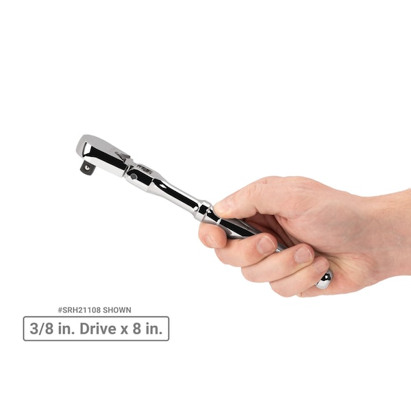 Tekton 3/8 Inch Drive Flex Head Ratchet Set, 2-Piece (8, 12 in.) - SRH91201