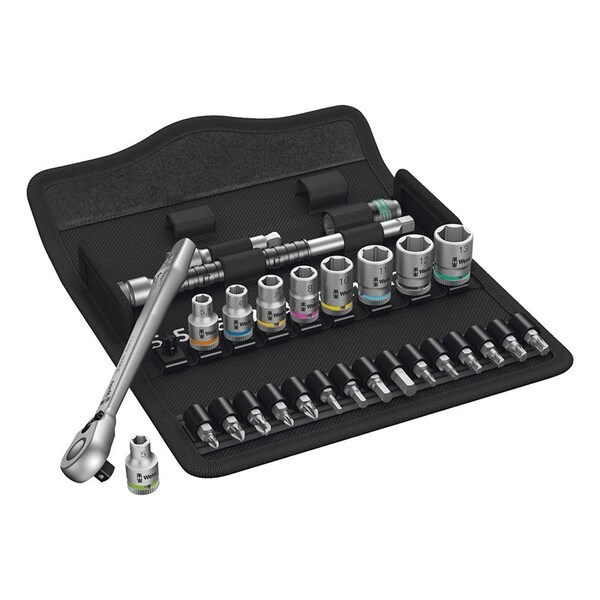 Posdatas 0.25 in. Drive Metric Zyklop Metal Ratchet Set, 28 Piece - PO3964511