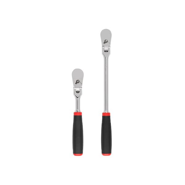 Tekton 3/8 Inch Drive Flex Head Comfort Grip Ratchet Set, 2-Piece (8, 12 in.) - SRH91202