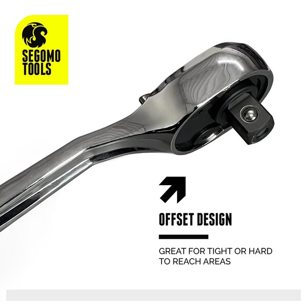 Segomo Tools 1/2 Inch Drive 72 Teeth Heavy Duty Offset Ratchet - ST1200-72