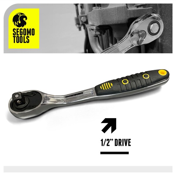 Segomo Tools 1/2 Inch Drive 72 Teeth Heavy Duty Offset Ratchet - ST1200-72