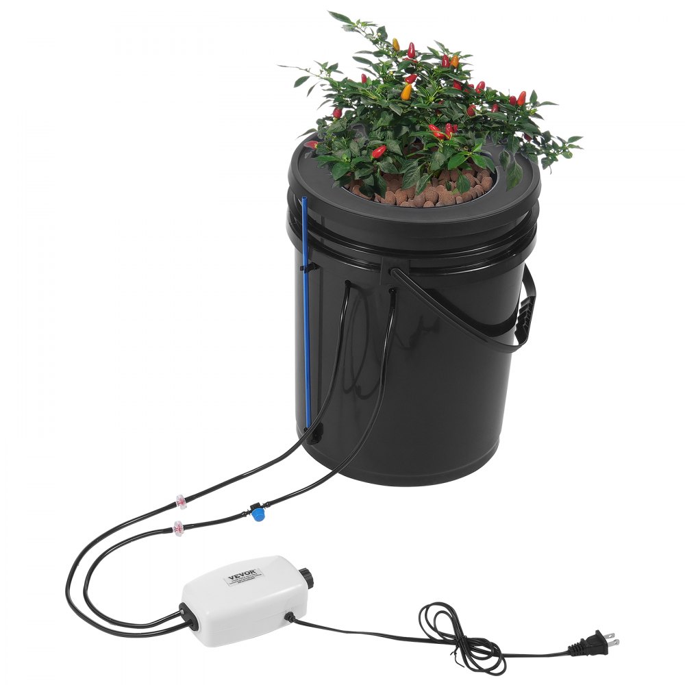VEVOR DWC Hydroponics Grow System Deep Water Culture with Top Drip 1 Bucket 5Gal - SSSPXT1T8INKXKB8IV1
