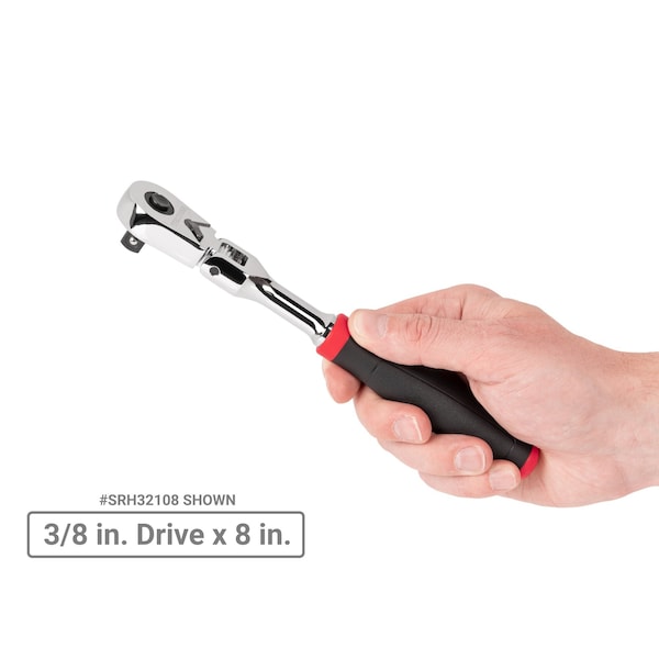Tekton 3/8 Inch Drive Flex Head Quick-Release Comfort Grip Ratchet Set, 2-Piece (8, 12 in.) - SRH91302