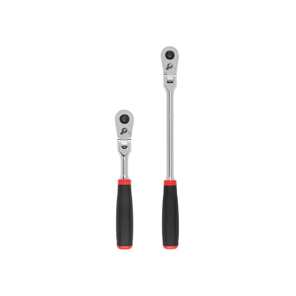 Tekton 3/8 Inch Drive Flex Head Quick-Release Comfort Grip Ratchet Set, 2-Piece (8, 12 in.) - SRH91302