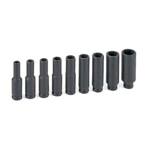 Grey Pneumatic Eagle GY9709DG 1/4" Drive 9 Pieces Deep Magnetic Impact Socket Set - GY9709DG