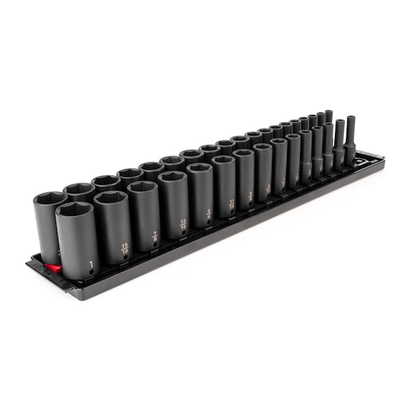 Tekton 3/8 in. Drive Deep 6-pt. Impact Socket Set, 34-pc. (1/4-1 in, 6-24 mm) - SID91203