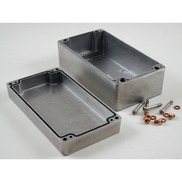 Hammond Aluminum Electrical Enclosures, 8.7 in H, 3.54 in D, 4.74 in W, NEMA 4, 4X, 6, 6P, 12, 13, Screw On - 1590Z155