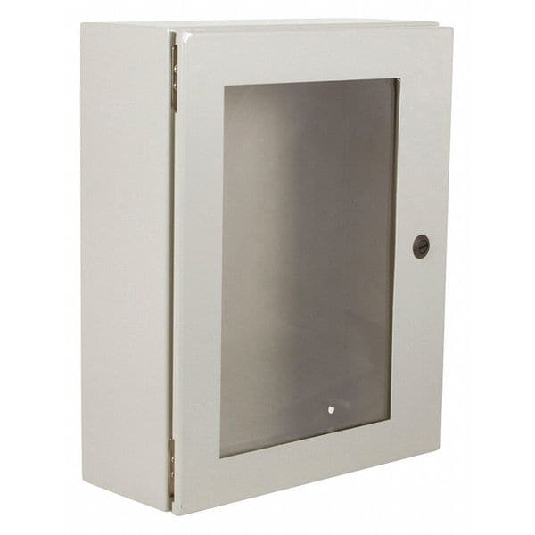 Wiegmann Carbon Steel Electrical Enclosures, 20 in H, 10 in D, 16 in W, NEMA 4, 12, Hinged - N412201610WC