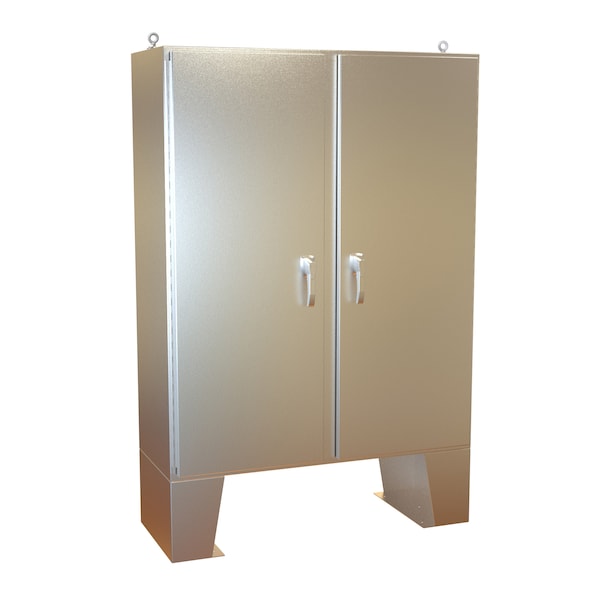 Hammond 304 Stainless Steel Electrical Enclosures, 60.13 in H, 18.69 in D, 48.06 in W, NEMA 4X, Hinged - HN4FM604818SS