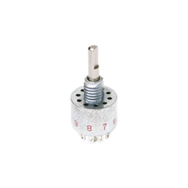 Interruptor rotativo de componentes C&K, 5 posiciones, Dp5T, traba, 0.25A, 28Vdc, terminal de soldadura, actuador de tipo redondo - MB05S3NZQF
