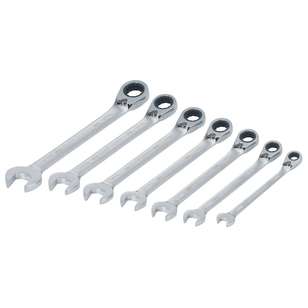 Craftsman Standard Wrenches, 7-pc Metric Reversible Ratchet, Polished Chrome - CMMT87023