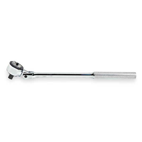 Proto 3/8" Drive 72 Geared Teeth Round Head Style Hand Ratchet, 8-1/2" L, Full Polish Finish - J5257F