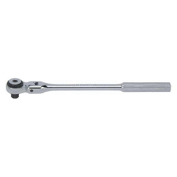 Proto 3/8" Drive 72 Geared Teeth Round Head Style Hand Ratchet, 8-1/2" L, Full Polish Finish - J5257F