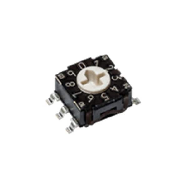 Componentes C&K Interruptor Rotativo, 4 Posiciones, Sp4T, Enclavado, 0.1A, 30Vcd, Terminal de Soldadura, Nivelado, Ranura para Destornillador - RTE0400N04