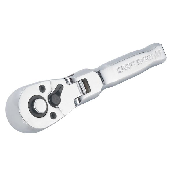 Craftsman 3/8-in Drive 72 Geared Teeth Ratchets, 3/8" Drive Stubby Flex Head, Full polish - CMMT99425