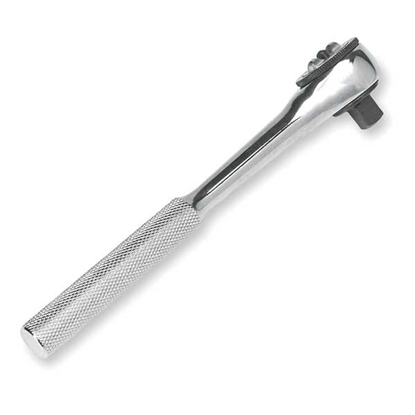 Proto 3/8" Drive 72 Geared Teeth Round Head Style Hand Ratchet, 7-3/8" L, Full Polish Finish - J5252F