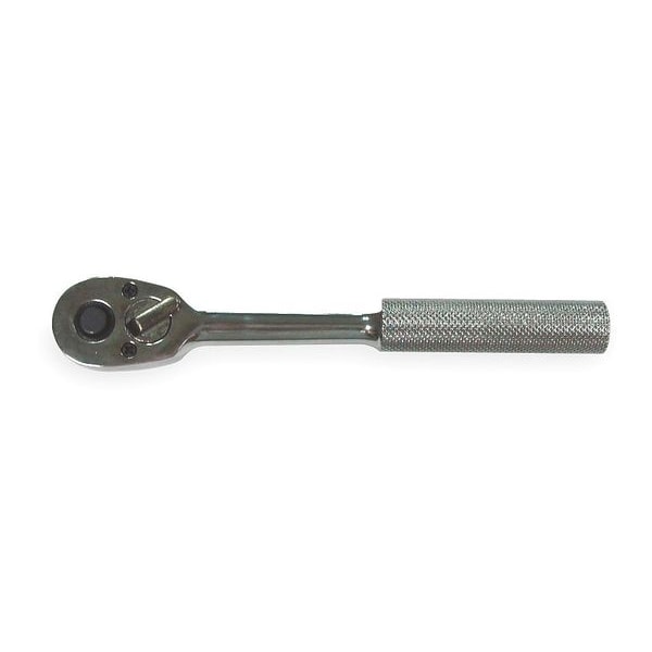 Westward 1/2" Drive 72 Geared Teeth Pear Head Style Hand Ratchet, 10" L, Chrome Finish - 1KEJ1