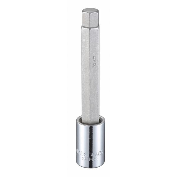 Westward 1/2 in Drive Hex Socket Bit SAE 1/2 in Tip, 5 1/4 in L - 54TM89