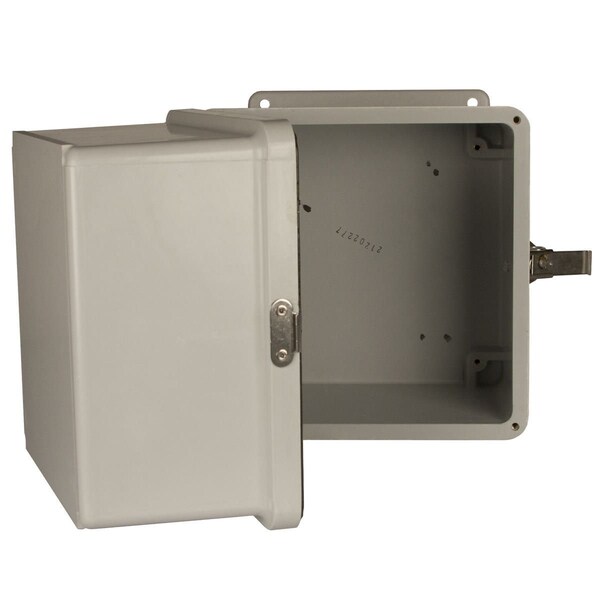 Wiegmann Fiberglass Electrical Enclosures, 10 in H, 8 in D, 8 in W, NEMA 4X, Screw On - HW-J100808XD