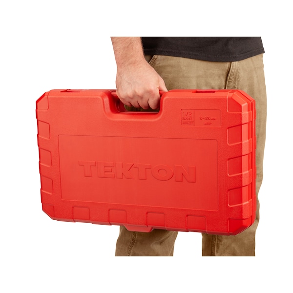 Tekton 1/2 Inch Drive Deep 6-Point Impact Socket Set, 31-Piece (8-38 mm) - SID92335